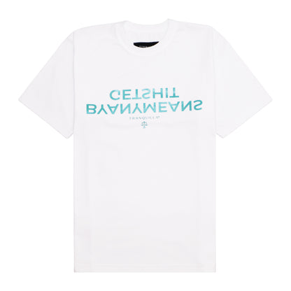 "BYANYMEANS" TEE IN WHITE