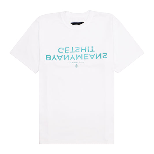 "BYANYMEANS" TEE IN WHITE