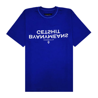 "BYANYMEANS" TEE IN BLUE