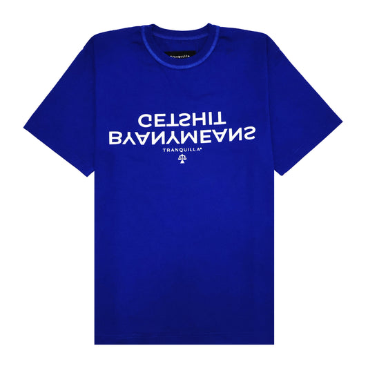 "BYANYMEANS" TEE IN BLUE