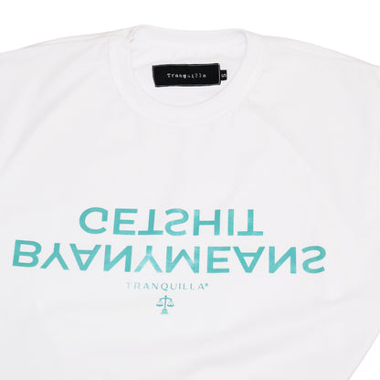 "BYANYMEANS" TEE IN WHITE