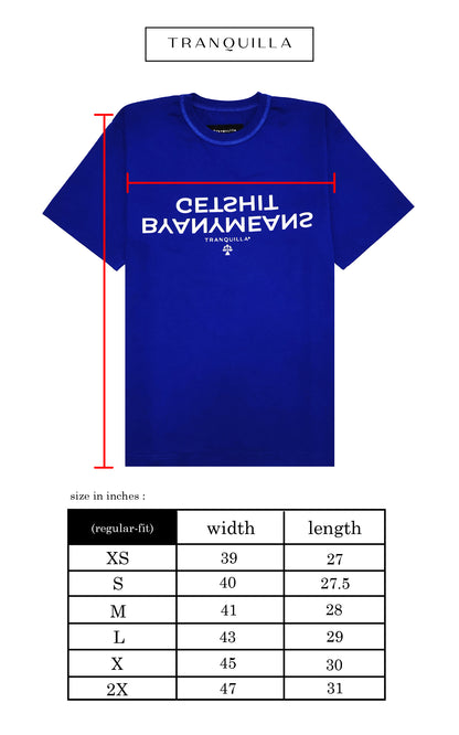 "BYANYMEANS" TEE IN BLUE